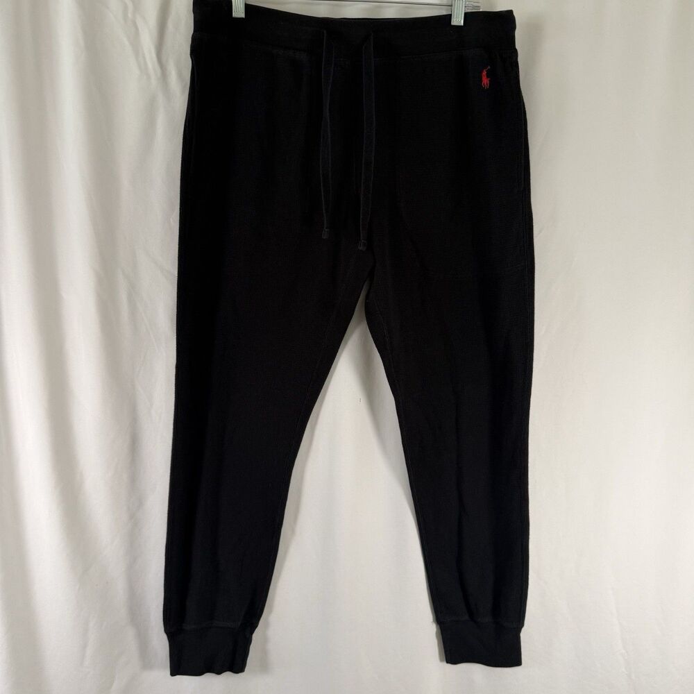 Polo Ralph Lauren Sleepwear Joggers Men's Large Black Pull On Drawstring Pockets